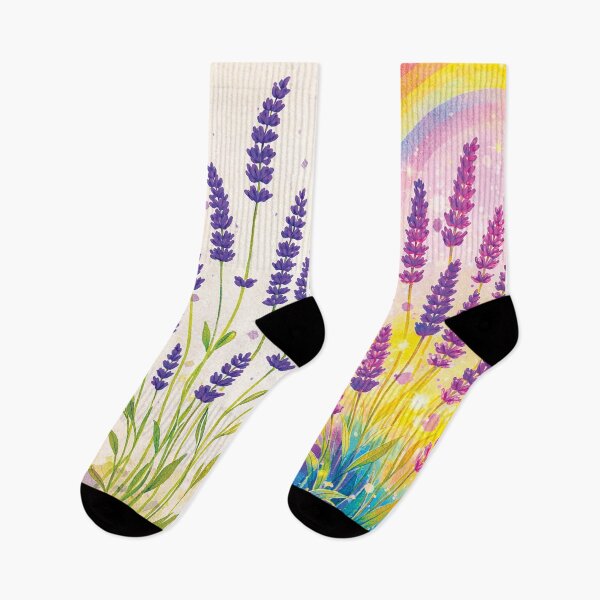 Item preview, Lavender Art Collection – Sunset, Minimal, Provence Landscape & Rainbow Botanical Set designed and sold by Gold Turtle  Lina.