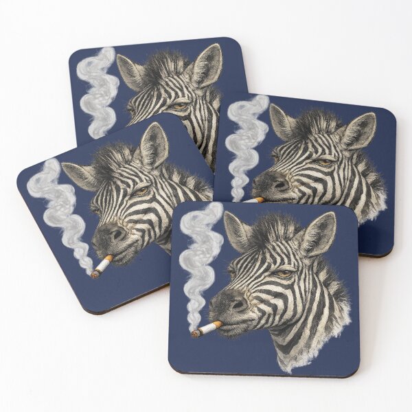 Item preview, Rebel Zebra – Edgy Smoking Animal Graphic designed and sold by Aniahck.