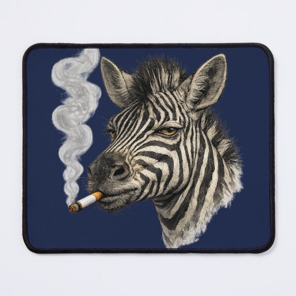 Item preview, Rebel Zebra – Edgy Smoking Animal Graphic designed and sold by Aniahck.