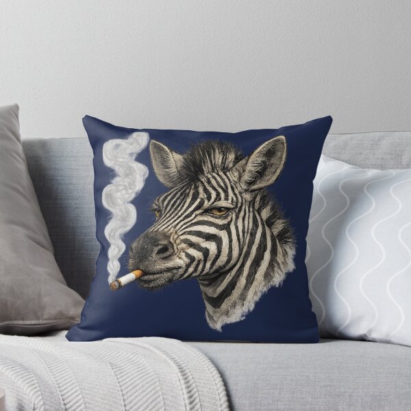 Item preview, Rebel Zebra – Edgy Smoking Animal Graphic designed and sold by Aniahck.