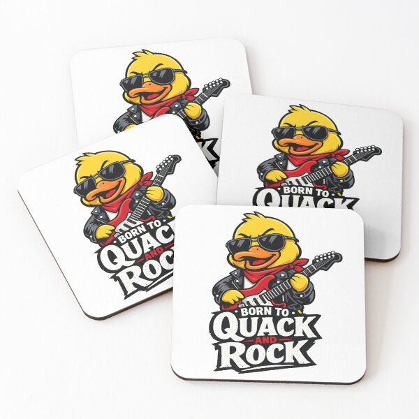 Item preview, Rocker Duck Born to Quack and Rock designed and sold by Quack Republic | Camisetas.
