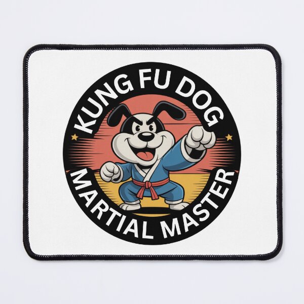 Item preview, Kung Fu Dog Martial Arts Master Cartoon Badge designed and sold by MCdsgns.