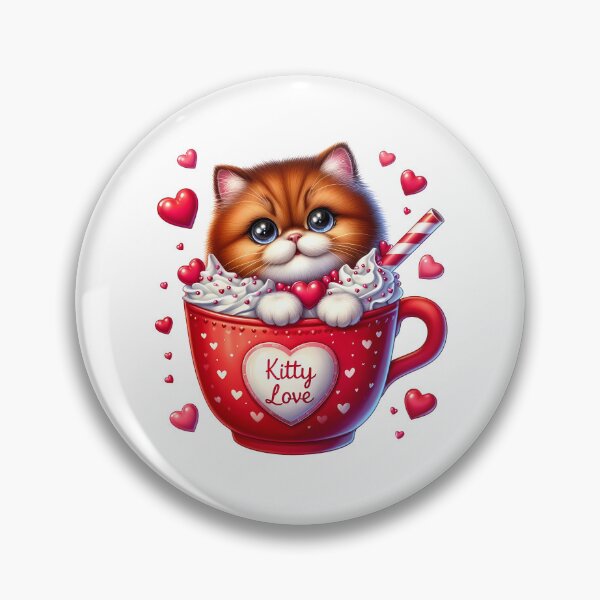 Item preview, Charming Valentine Cat Ice Cream Mug - Cute Kitty Love Cup & Dessert Art designed and sold by FuzionRaptor.