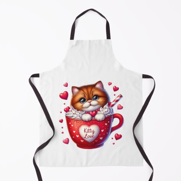 Item preview, Charming Valentine Cat Ice Cream Mug - Cute Kitty Love Cup & Dessert Art designed and sold by FuzionRaptor.