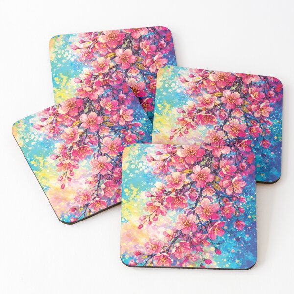 Item preview, Pink Cherry Blossom Wall Art – Sakura Branch Watercolor Floral Print designed and sold by Gold Turtle  Lina.