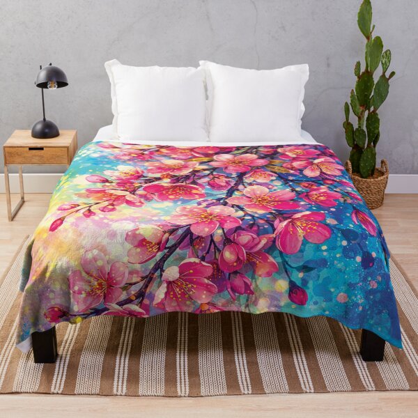 Item preview, Pink Cherry Blossom Wall Art – Sakura Branch Watercolor Floral Print designed and sold by Gold Turtle  Lina.