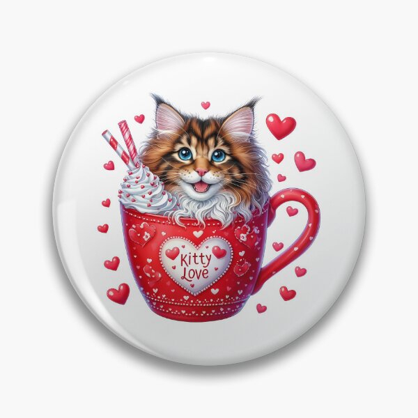 Item preview, Darling Valentine Cat Ice Cream Mug - Cute Kitty Love Cup & Sweet Dessert Art designed and sold by FuzionRaptor.