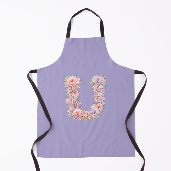 Item preview, Letter U with Flowers Pink Purple Initial U designed and sold by MKVisions.