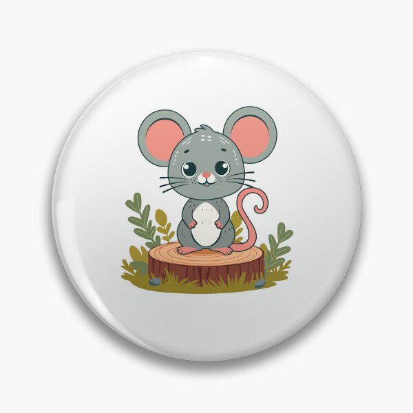 Item preview, Cute Mouse Standing on Tree Stump designed and sold by DesignbyAnnaM.