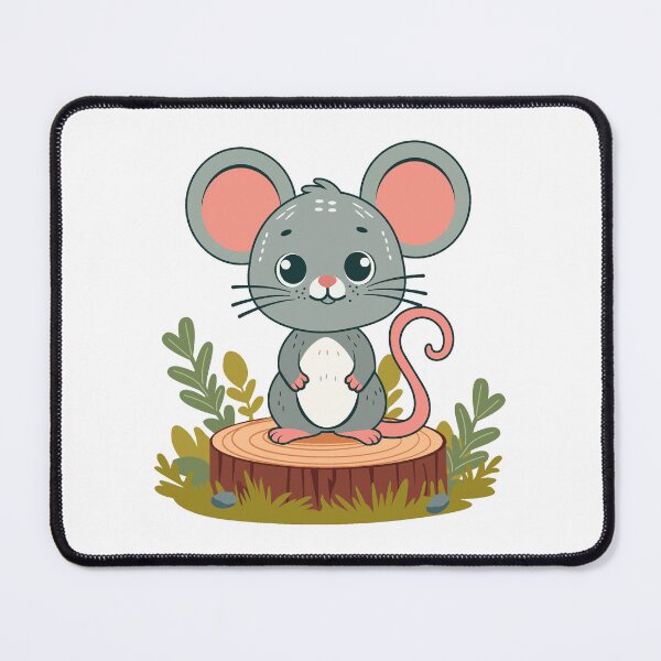 Item preview, Cute Mouse Standing on Tree Stump designed and sold by DesignbyAnnaM.