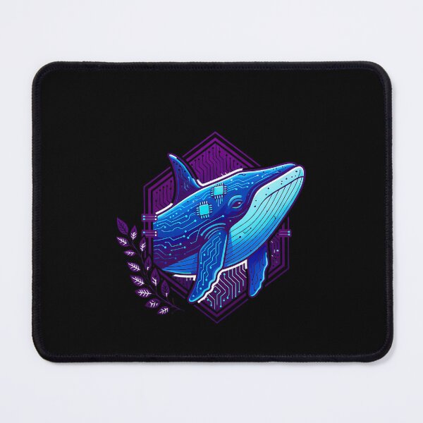 Item preview, Cyber Whale Tech Art - Futuristic Neon Circuit Marine Giant Illustration designed and sold by AbulailArt.