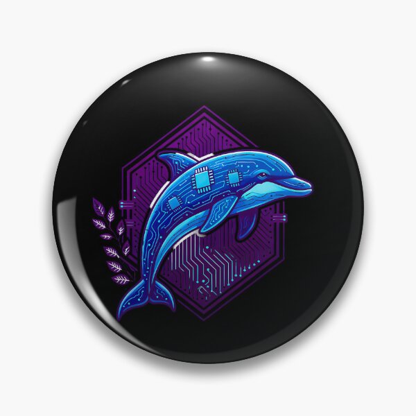 Item preview, Cyber Dolphin Tech Art - Futuristic Neon Circuit Marine Illustration designed and sold by AbulailArt.
