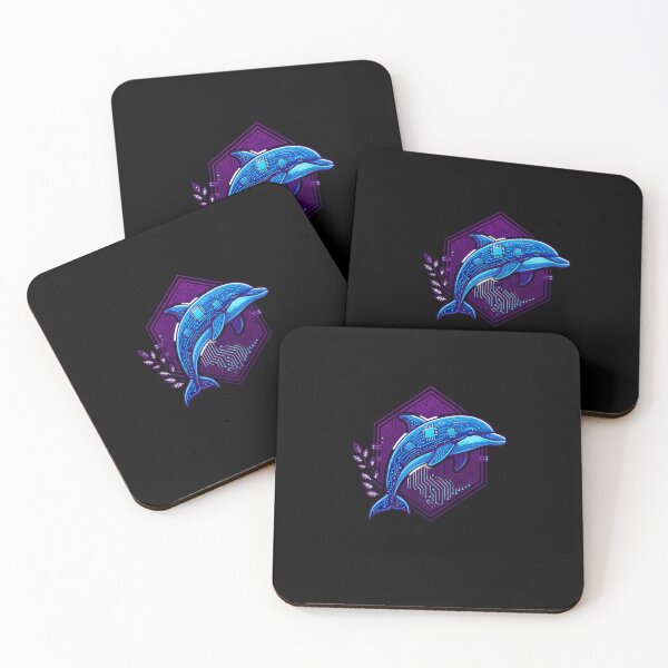 Item preview, Cyber Dolphin Tech Art - Futuristic Neon Circuit Marine Illustration designed and sold by AbulailArt.