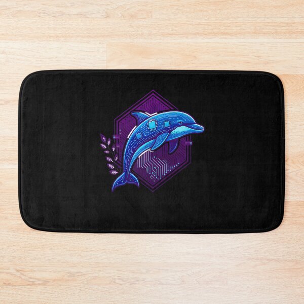 Item preview, Cyber Dolphin Tech Art - Futuristic Neon Circuit Marine Illustration designed and sold by AbulailArt.