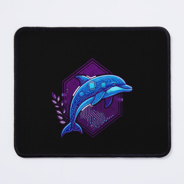 Item preview, Cyber Dolphin Tech Art - Futuristic Neon Circuit Marine Illustration designed and sold by AbulailArt.