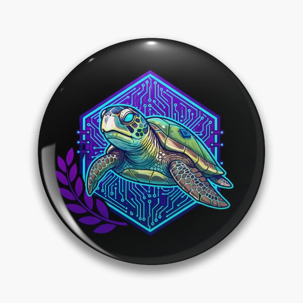 Item preview, Cyber Turtle Tech Art - Futuristic Neon Circuit Marine Illustration designed and sold by AbulailArt.