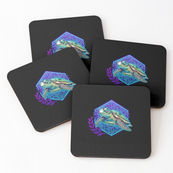 Item preview, Cyber Turtle Tech Art - Futuristic Neon Circuit Marine Illustration designed and sold by AbulailArt.