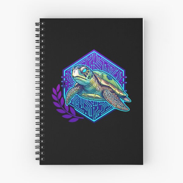 Item preview, Cyber Turtle Tech Art - Futuristic Neon Circuit Marine Illustration designed and sold by AbulailArt.