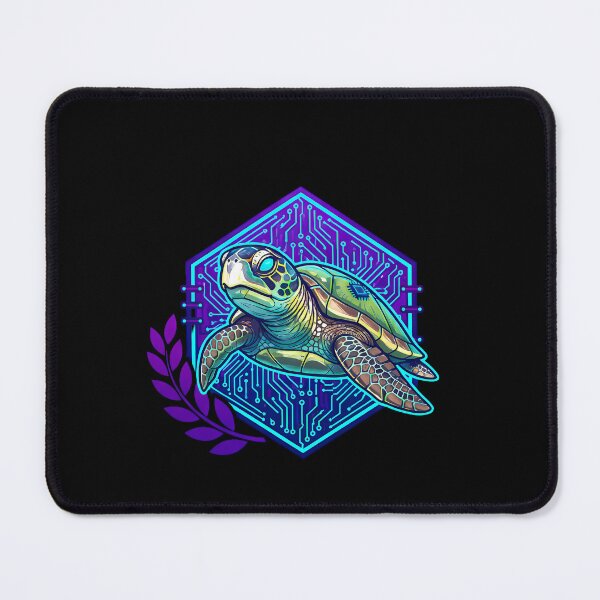 Item preview, Cyber Turtle Tech Art - Futuristic Neon Circuit Marine Illustration designed and sold by AbulailArt.