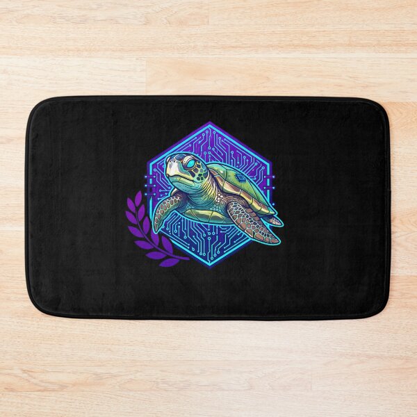 Item preview, Cyber Turtle Tech Art - Futuristic Neon Circuit Marine Illustration designed and sold by AbulailArt.