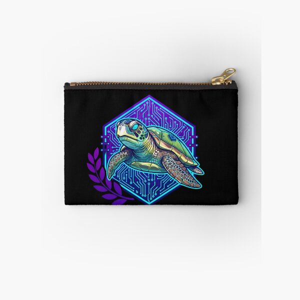 Item preview, Cyber Turtle Tech Art - Futuristic Neon Circuit Marine Illustration designed and sold by AbulailArt.