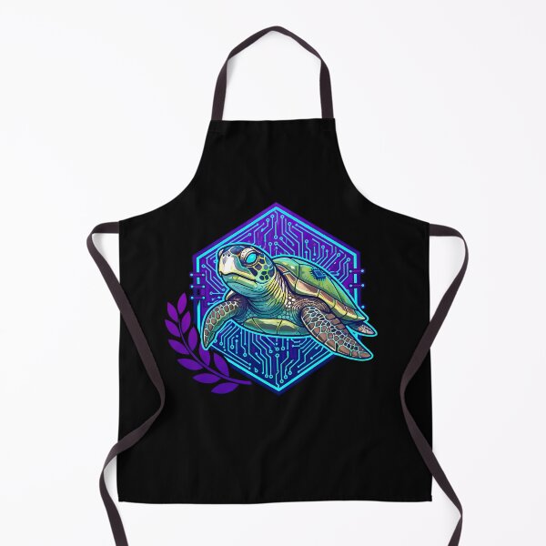 Item preview, Cyber Turtle Tech Art - Futuristic Neon Circuit Marine Illustration designed and sold by AbulailArt.