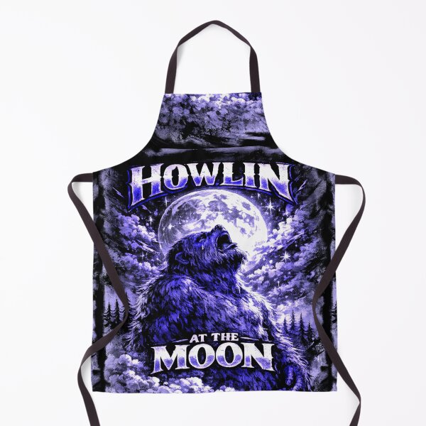 Item preview, HOWLIN at the MOON, Blue Sasquatch Vintage Bigfoot Howling Moon Graphic,Retro Cryptid designed and sold by PaparazziAnunnaki.