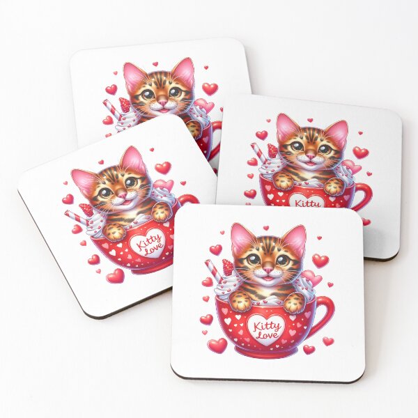 Item preview, Sweetheart Valentine Cat Ice Cream Mug - Cute Kitty Love Cup & Pink Dessert designed and sold by FuzionRaptor.