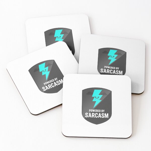 Item preview, Powered by Sarcasm - Funny Sarcastic Work Humor Sticker designed and sold by ZYNORAworld.