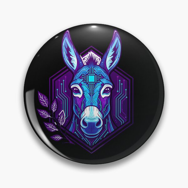 Item preview, Cyber Donkey Tech Art - Futuristic Neon Circuit Equine Illustration designed and sold by AbulailArt.