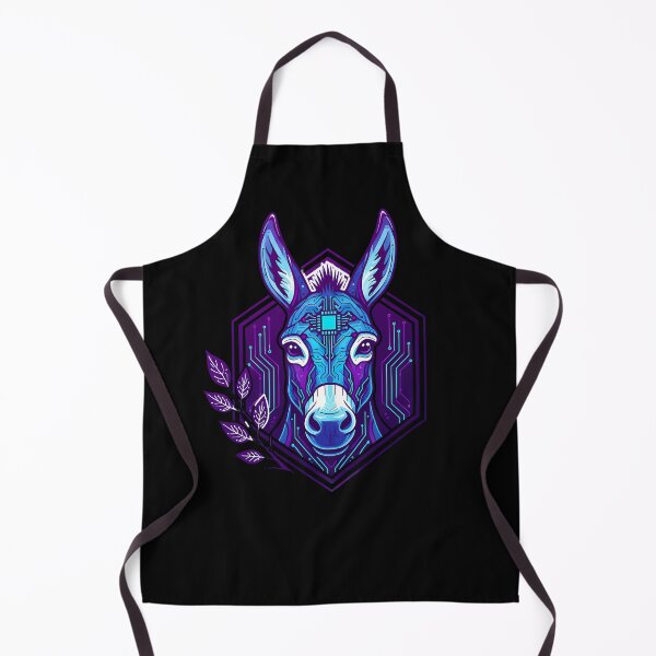 Item preview, Cyber Donkey Tech Art - Futuristic Neon Circuit Equine Illustration designed and sold by AbulailArt.