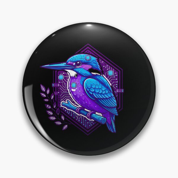 Item preview, Cyber Kingfisher Tech Art - Futuristic Neon Circuit Bird Illustration designed and sold by AbulailArt.