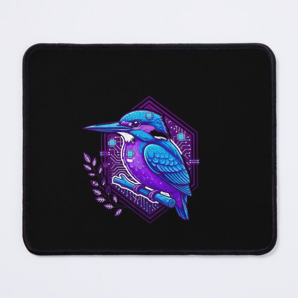 Item preview, Cyber Kingfisher Tech Art - Futuristic Neon Circuit Bird Illustration designed and sold by AbulailArt.