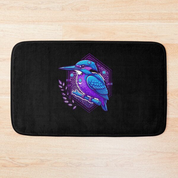 Item preview, Cyber Kingfisher Tech Art - Futuristic Neon Circuit Bird Illustration designed and sold by AbulailArt.