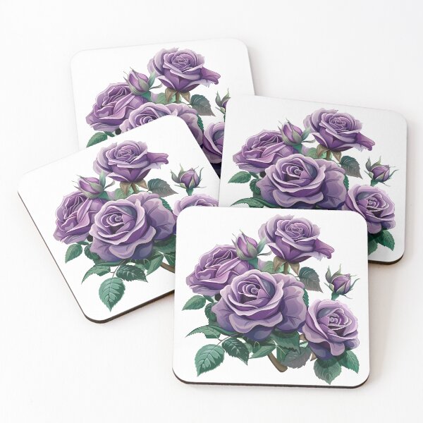 Item preview, Elegant Purple Rose Bouquet Botanical Illustration designed and sold by DesignArtist.ia.