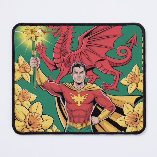 Item preview, St. David's Day Welsh Superhero – Red Dragon & Daffodil Guardian designed and sold by Midnight Veil Designs.