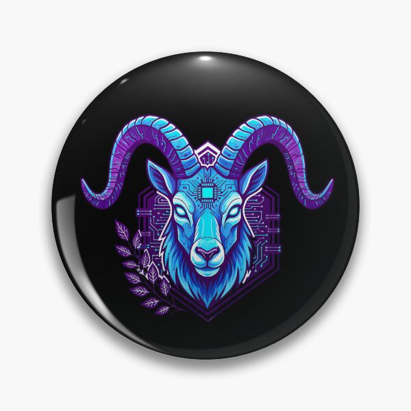 Item preview, Cyber Ram Tech Art - Futuristic Mountain Guardian Circuit Design designed and sold by AbulailArt.