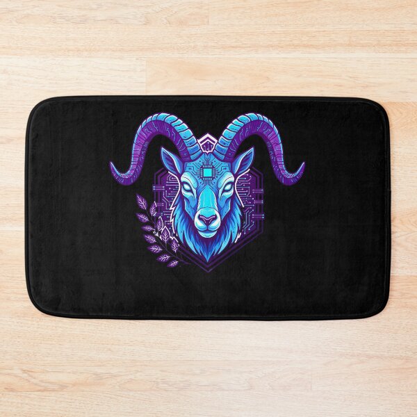 Item preview, Cyber Ram Tech Art - Futuristic Mountain Guardian Circuit Design designed and sold by AbulailArt.