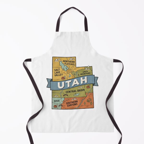 Item preview, Utah State Illustrated Map – Retro State Regions & Landmarks designed and sold by Paper Drip.
