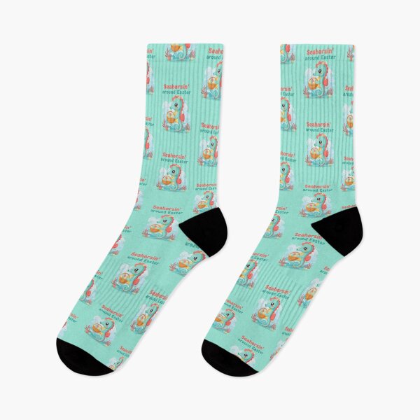 Item preview, Seahorsin’ Around Easter – Cute Seahorse Easter Illustration designed and sold by Sea Gem.