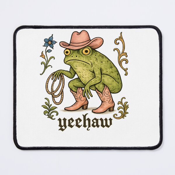 Item preview, Yeehaw Frog Vinyl Sticker: Medieval Cowboy Frog Art designed and sold by ezuldeen48.
