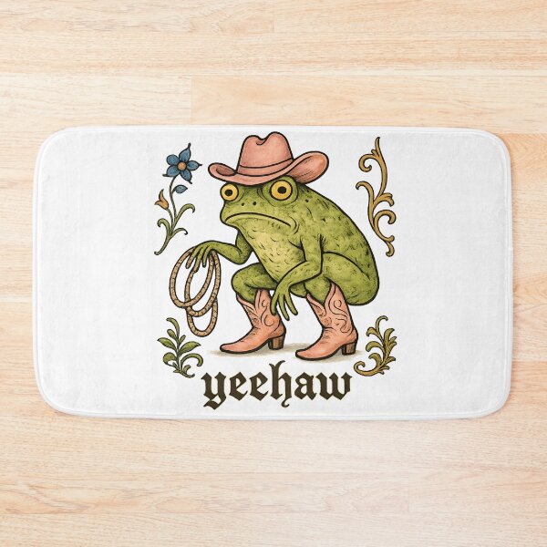 Item preview, Yeehaw Frog Vinyl Sticker: Medieval Cowboy Frog Art designed and sold by ezuldeen48.