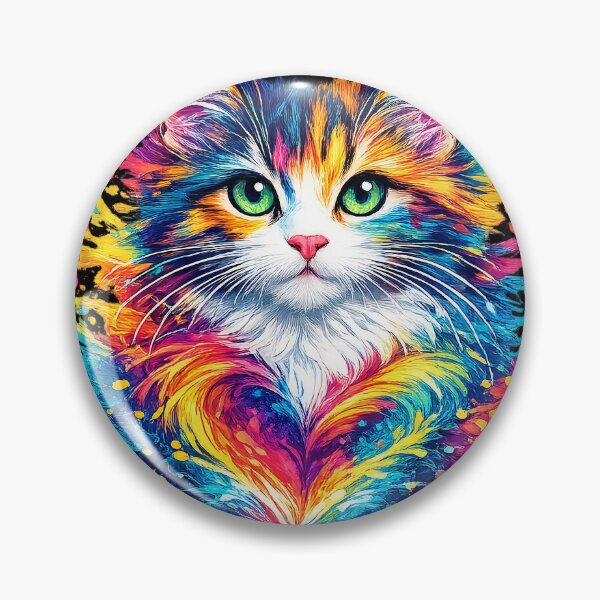 Item preview, Vibrant Rainbow Cat Heart Splash designed and sold by PrettyRottenCo.