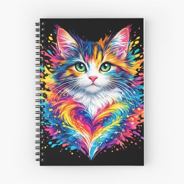 Item preview, Vibrant Rainbow Cat Heart Splash designed and sold by PrettyRottenCo.