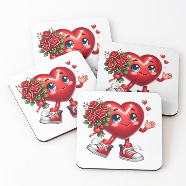 Item preview, Romantic Valentine Heart Roses - Cute Floral Love Bouquet & Red Blossom Art designed and sold by FuzionRaptor.