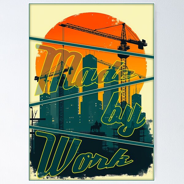 Item preview, Built by Workers City Skyline Vintage Labor Day Design designed and sold by Topoartispp.