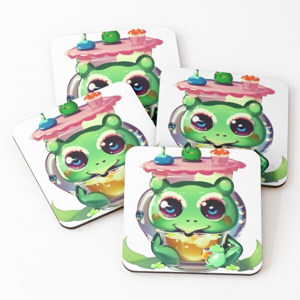 Item preview, Cute Kawaii Frog in Bubble Tea Jar – Cozy Pastel Frog Illustration designed and sold by Noctavia07.