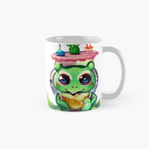 Item preview, Cute Kawaii Frog in Bubble Tea Jar – Cozy Pastel Frog Illustration designed and sold by Noctavia07.