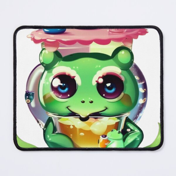 Item preview, Cute Kawaii Frog in Bubble Tea Jar – Cozy Pastel Frog Illustration designed and sold by Noctavia07.