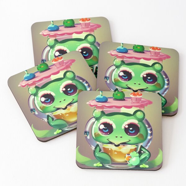 Item preview, Adorable Frog Drinking Bubble Tea – Kawaii Cozy Animal Art designed and sold by Noctavia07.
